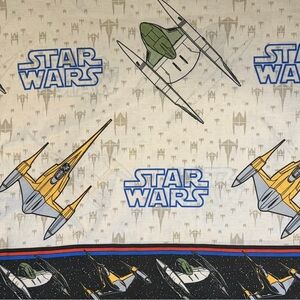 Star Wars Twin Flat Sheet Spaceship Border Print